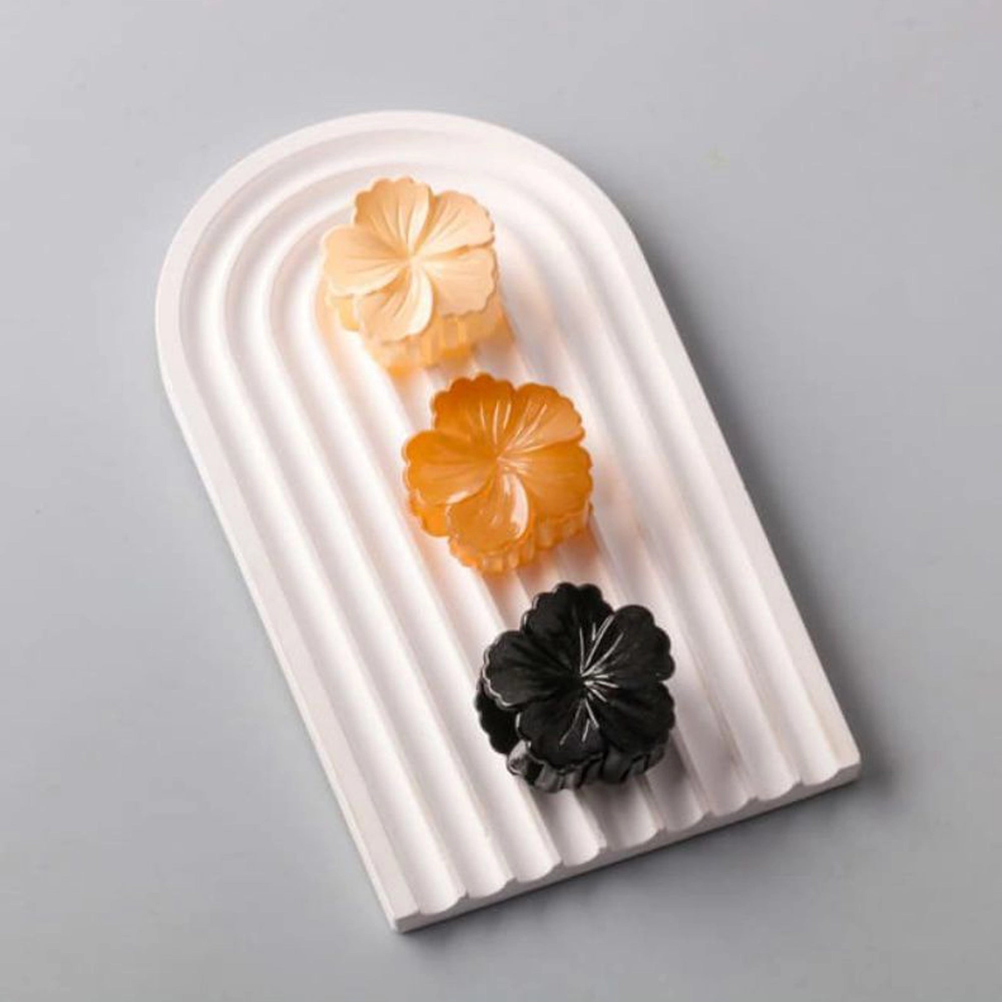Hibiscus Floral Mini Hair Claw Clips – Elegant Flower Hair Accessories (HC11729)