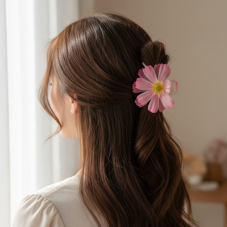 Artificial Daisy Floral Hair Claw Clip – Vibrant Spring Accessory (HC11755)