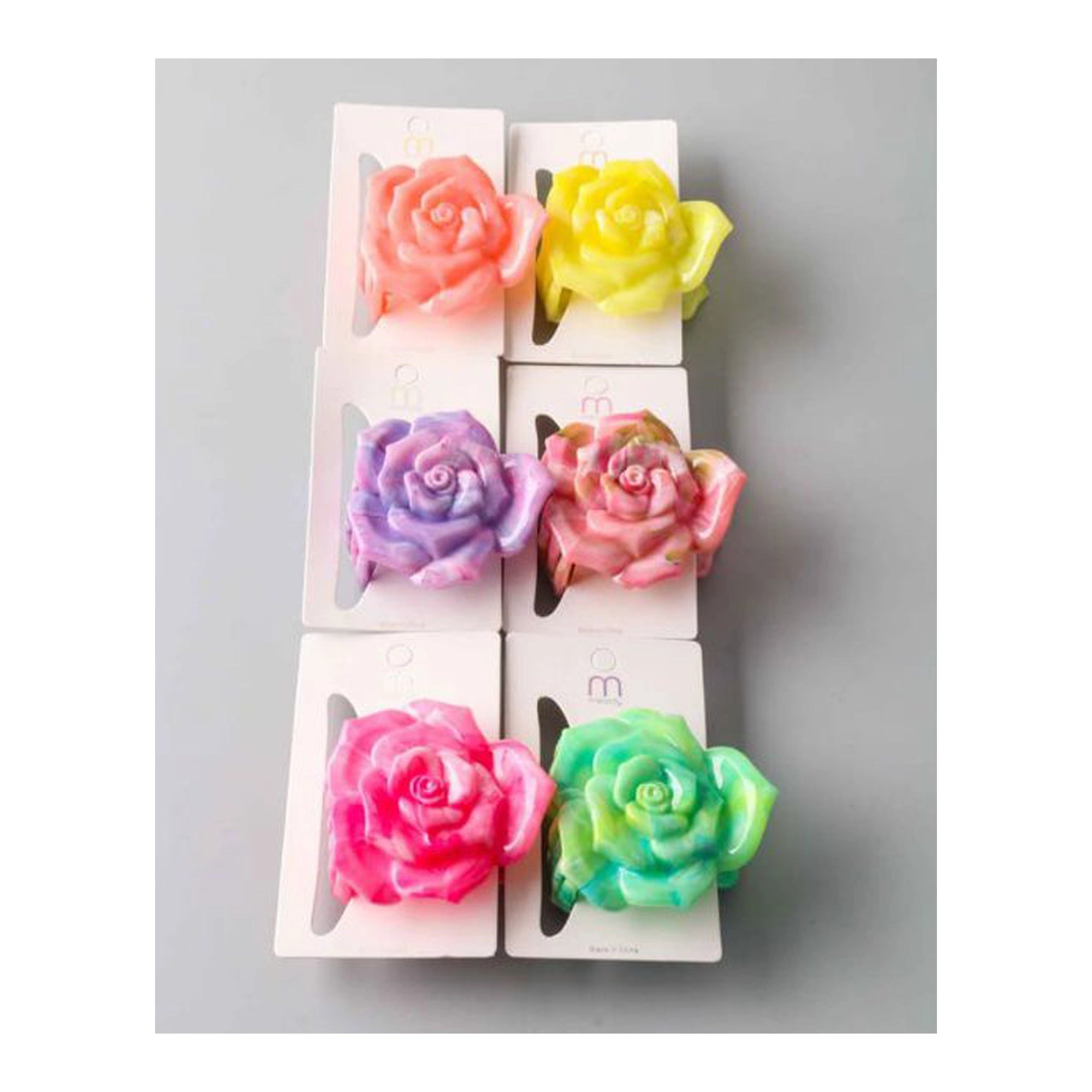 Vintage-Inspired Marbled Rose Hair Claw Clip - Elegant Floral Hair Accessory (HC11763)