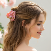 Vintage-Inspired Marbled Rose Hair Claw Clip - Elegant Floral Hair Accessory (HC11763)