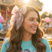 Sweet Strawberry Chiffon Bow Clip (12cm) - Oversized Fairycore Hair Accessory