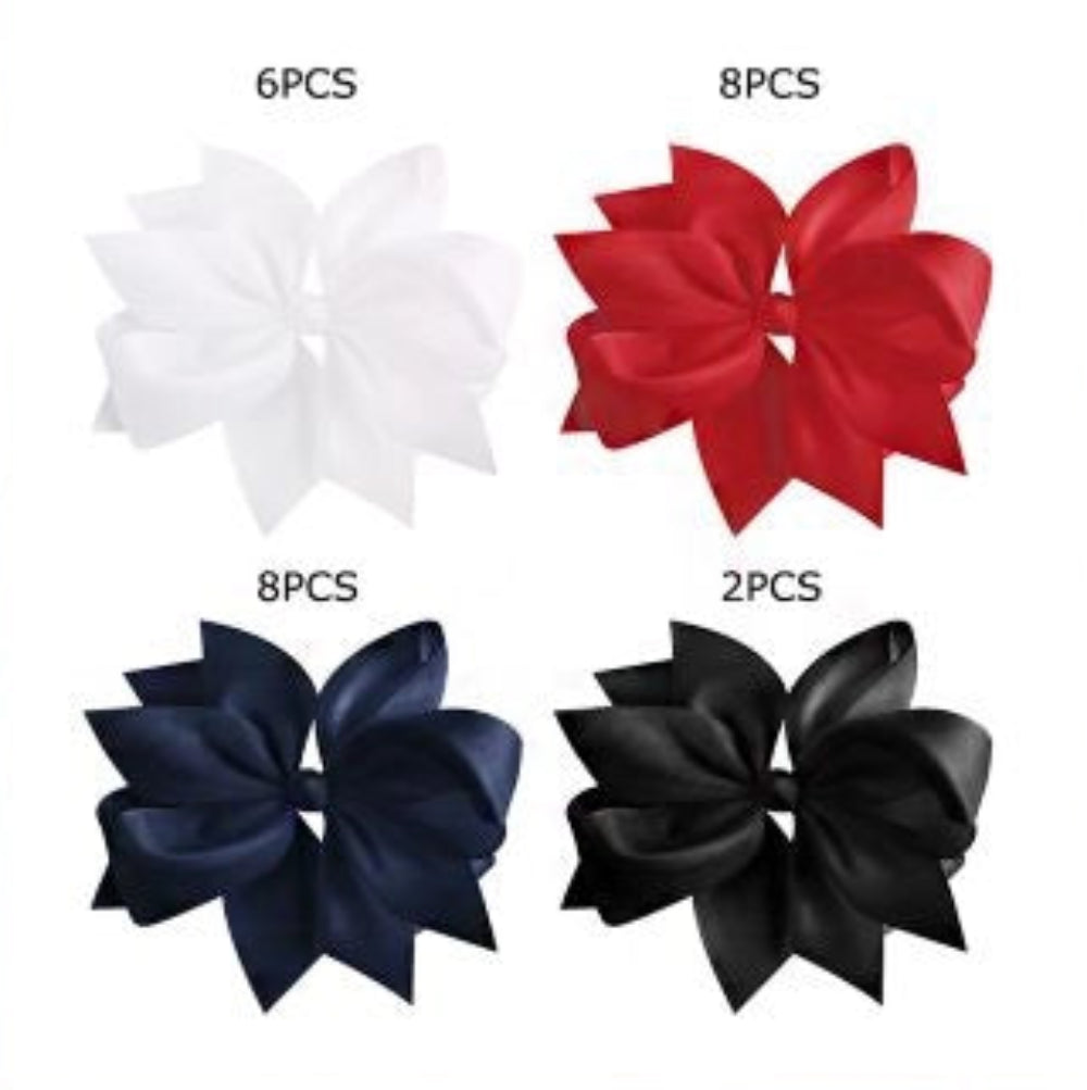 Large Grosgrain Ribbon Bow Hair Clips - 24-Piece Bulk Set (HCD-1857E)