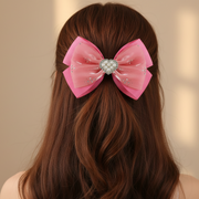 Shimmering Heart Rhinestone Boutique Hair Bows - Wholesale (HCD-1877M)