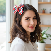 Soccer-Themed Grosgrain Hair Bows with Cartoon Mascot Centers (HCD-1881FI)