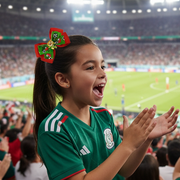 Mexico Soccer Inspired Hair Bow Accessory Set (HCD-1882FI)