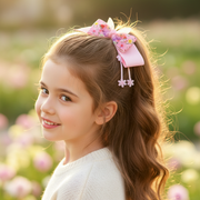 24-Pack Floral Butterfly Hair Bow Clips for Girls – 12cm Large Grosgrain Ribbon Hair Bows with Hanging Flower Streamers, Colorful Tassel Hair Accessories Bulk Set for Kids and Toddlers (HCD-25742S)