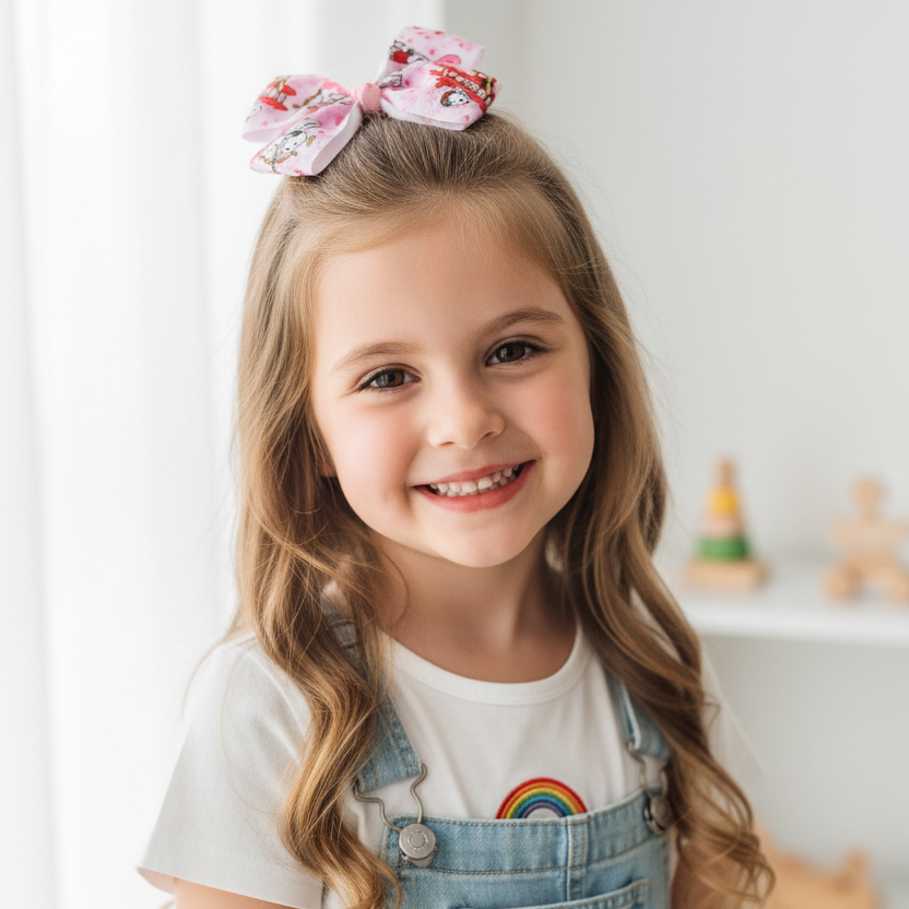 24 Pack Cartoon Character Hair Bows for Girls – 12cm Large (HCD-25747SN)