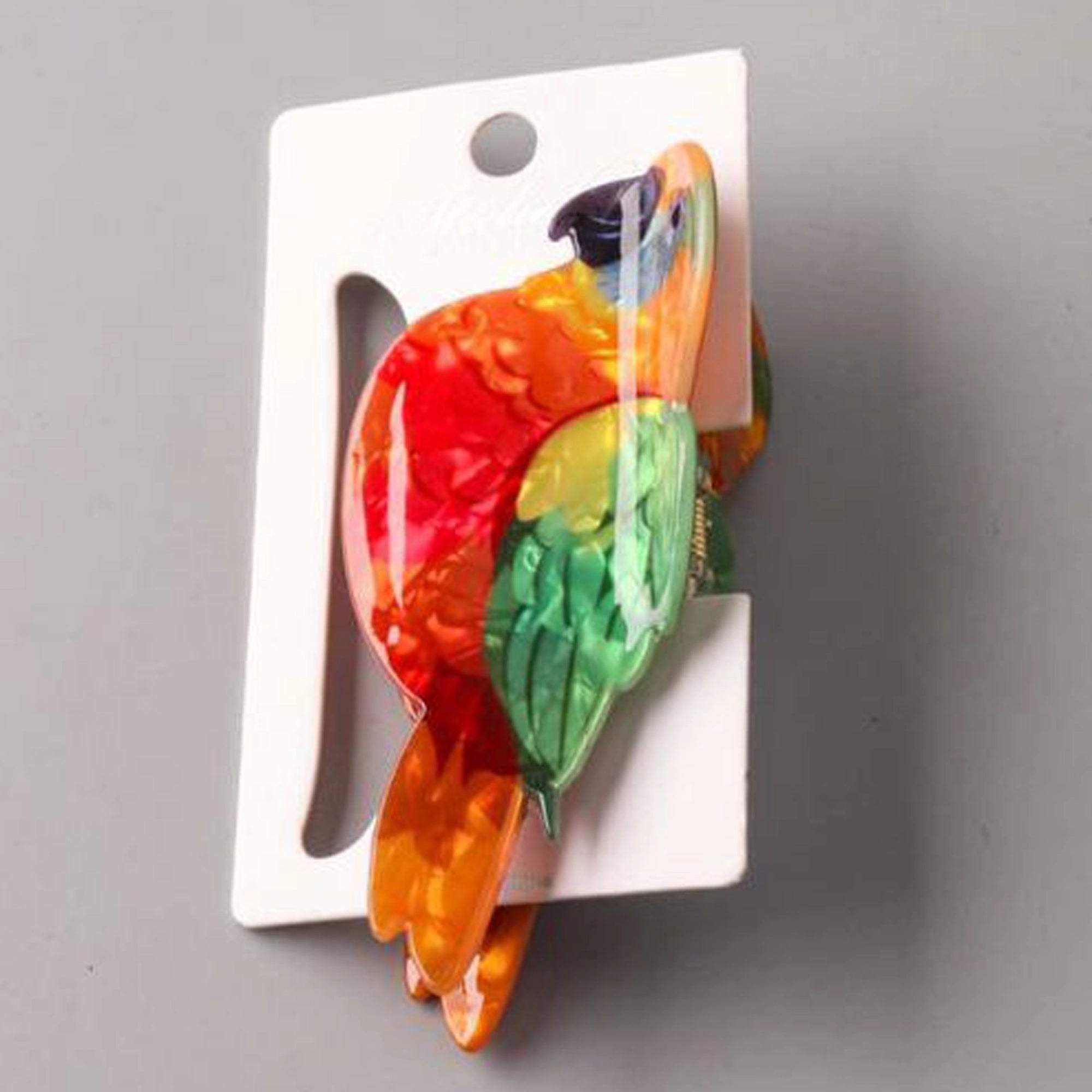 Vibrant Parrot Hair Claw Clip - Cellulose Acetate Bird Accessory (HCE1269)