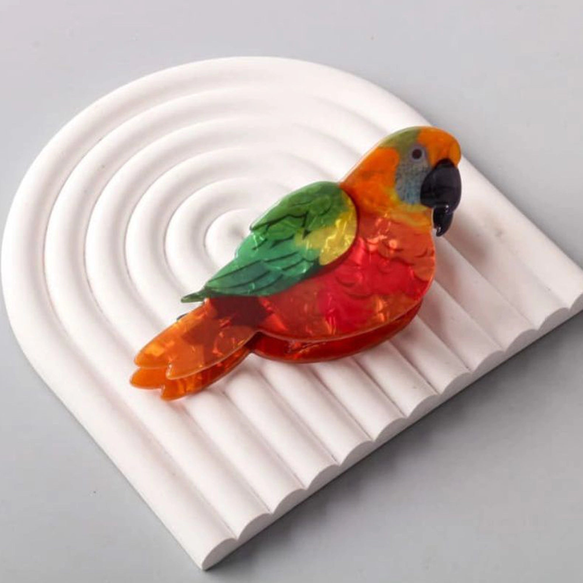Vibrant Parrot Hair Claw Clip - Cellulose Acetate Bird Accessory (HCE1269)