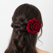 Large Rose Hair Flower Clip & Ponytail Holder - 12cm Floral Fascinator (HCF-10009M)