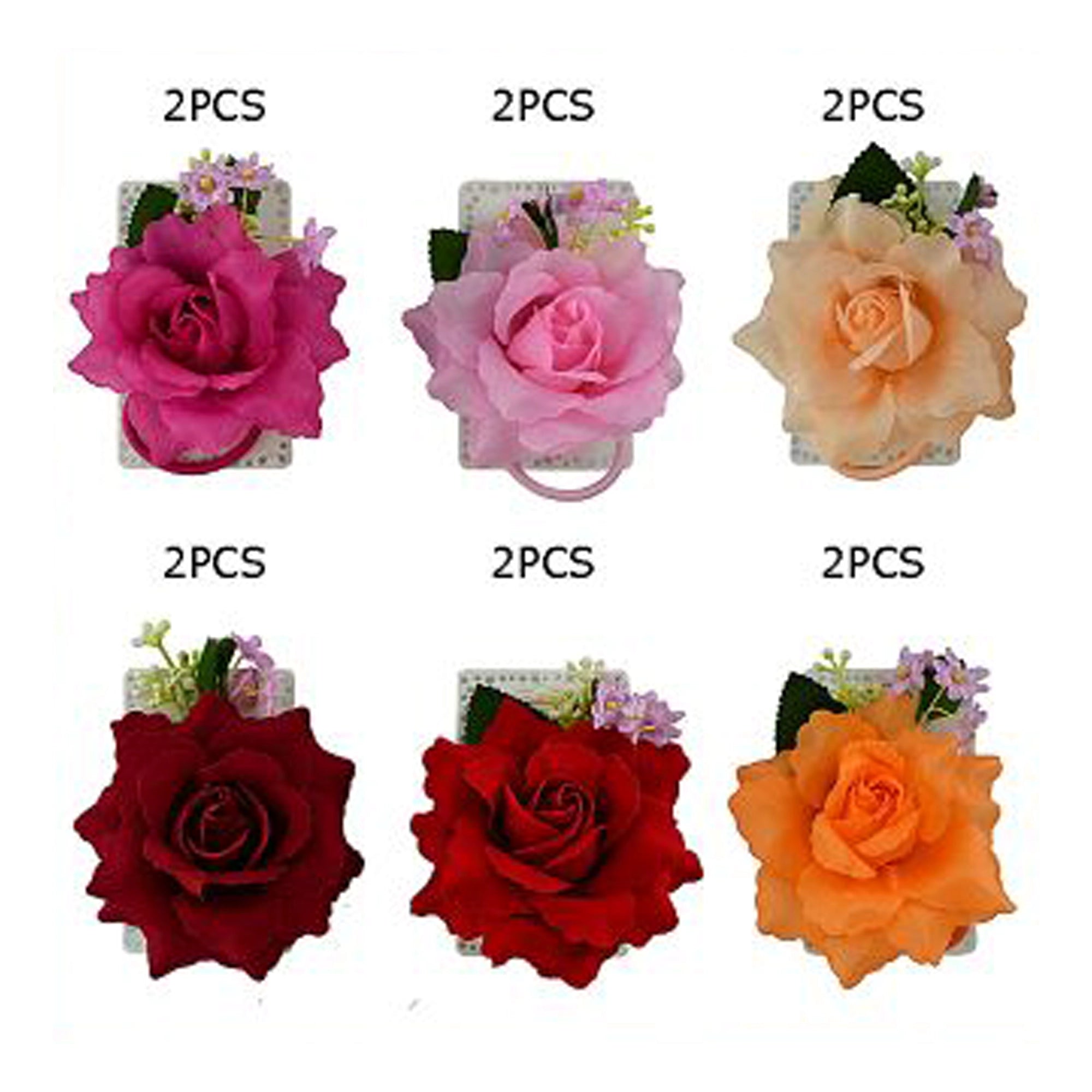 Elegant 10cm Artificial Rose Hair Clip & Tie - Floral Corsage Accessory (HCF-1061M)