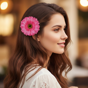Artificial Gerbera Daisy Flower Hair Clips & Brooch Pins (2-Piece Set) (HCF-1066M)