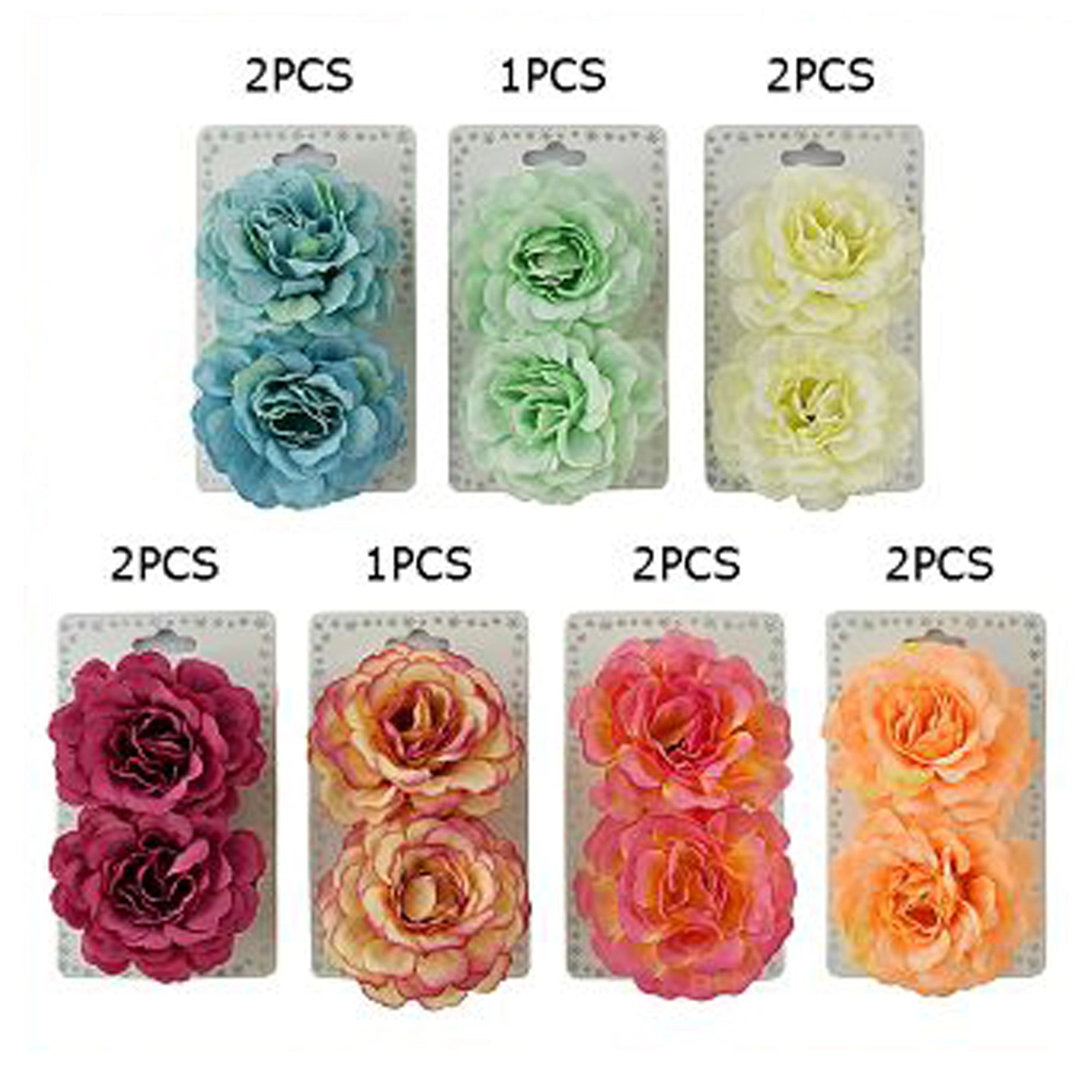 Elegant 2-Piece Fabric Flower Hair Clips & Brooches – 5.5cm Floral Accessory Set (HCF-1067M)