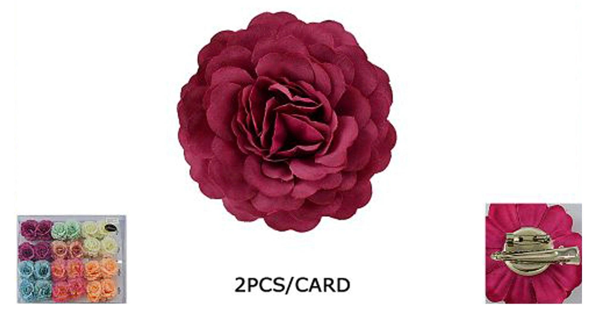 Elegant 2-Piece Fabric Flower Hair Clips & Brooches – 5.5cm Floral Accessory Set (HCF-1067M)