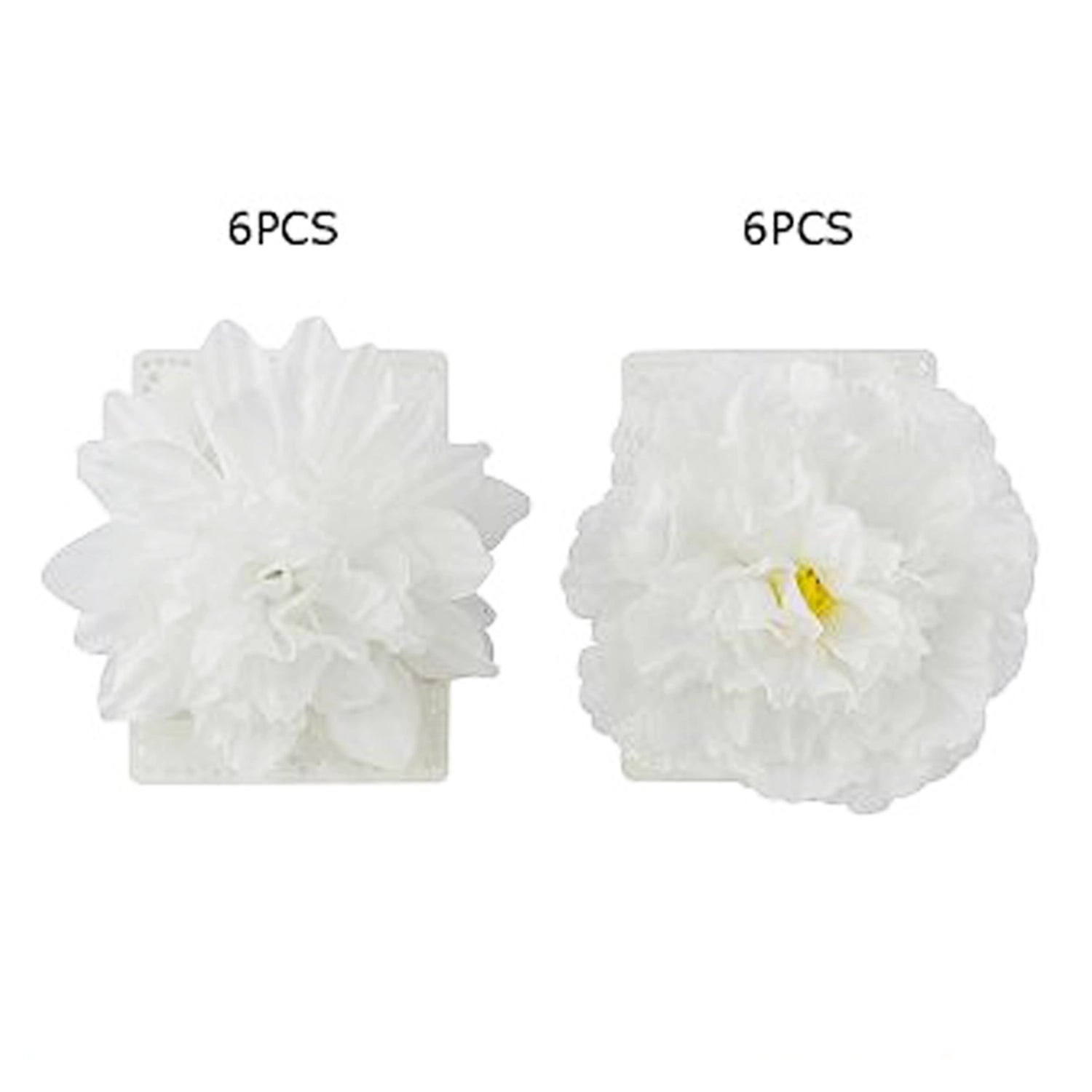 Large White Artificial Peony Floral Hair Accessory - Dual-Purpose Clip & Elastic Band (HCF-1071WH)