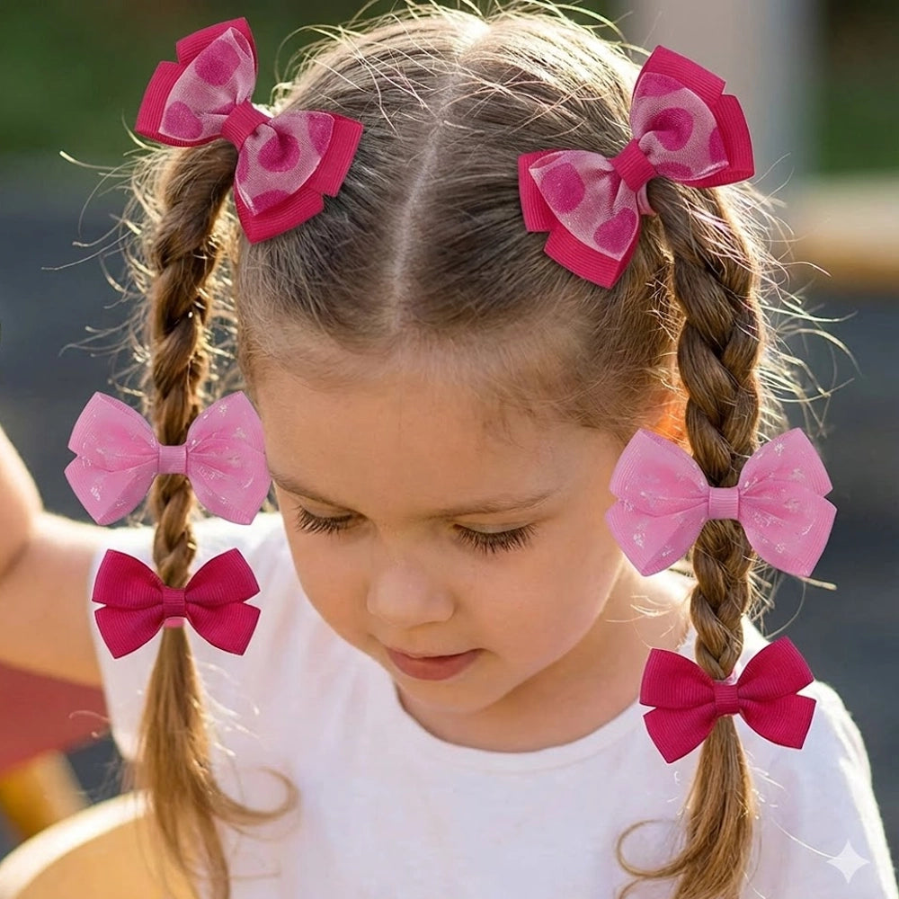 Charming 4-Piece Layered Bow Hair Clip Set (HCM-10219M)