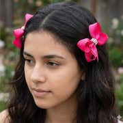 Sparkling Rhinestone Grosgrain Ribbon Bow Clips – 4-Piece Set (HCM-10220R)