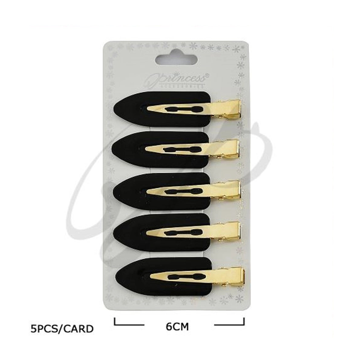 6cm Creaseless Hair Clip Set (5-Pack) | Professional No-Dent Styling Clips for Makeup & Salon Use (HP-10558BG)