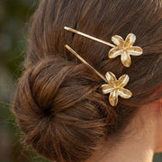 Elegant Metal Flower Bobby Pins – Gold & Silver Floral Hair Clips (HP-10867GS)