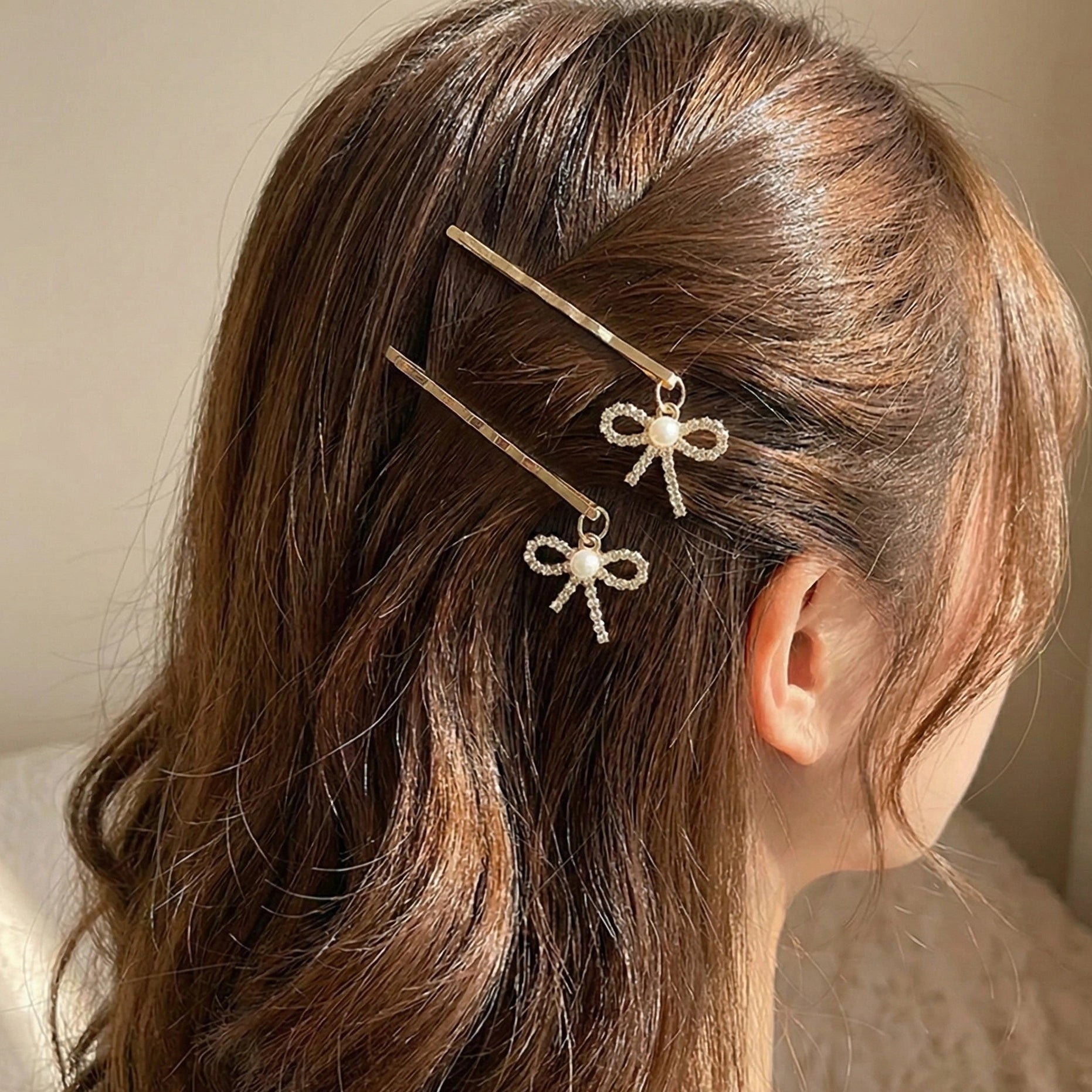 Elegant Rhinestone Bow & Butterfly Bobby Pin Set (HP-10869M)