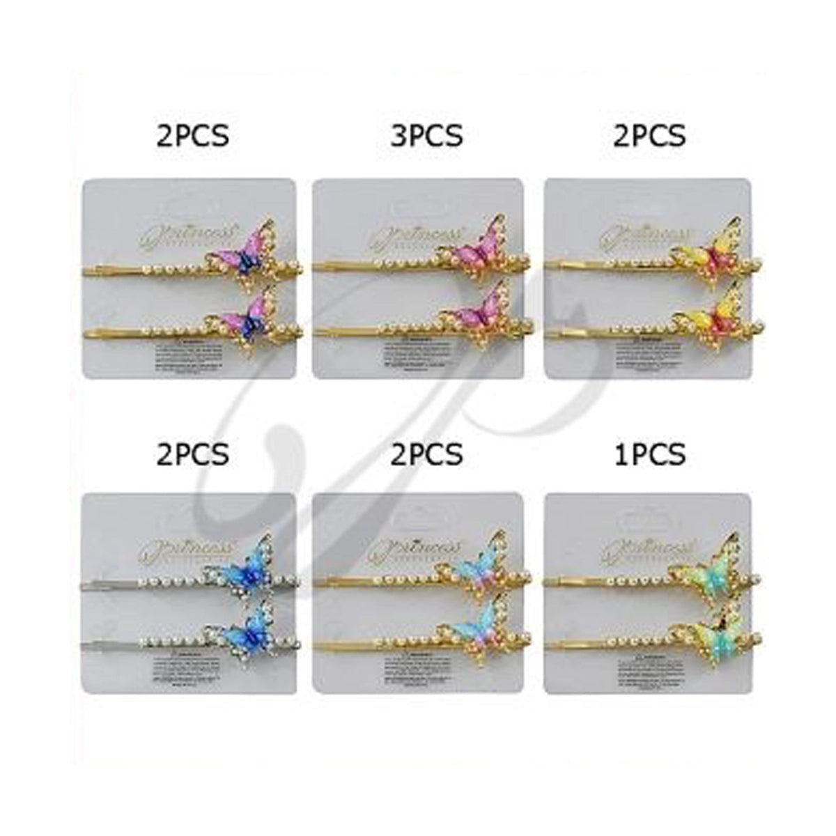 Elegant Butterfly Pearl Hair Clips – Decorative Gold Bobby Pins for Women and Girls (HP-10877M)