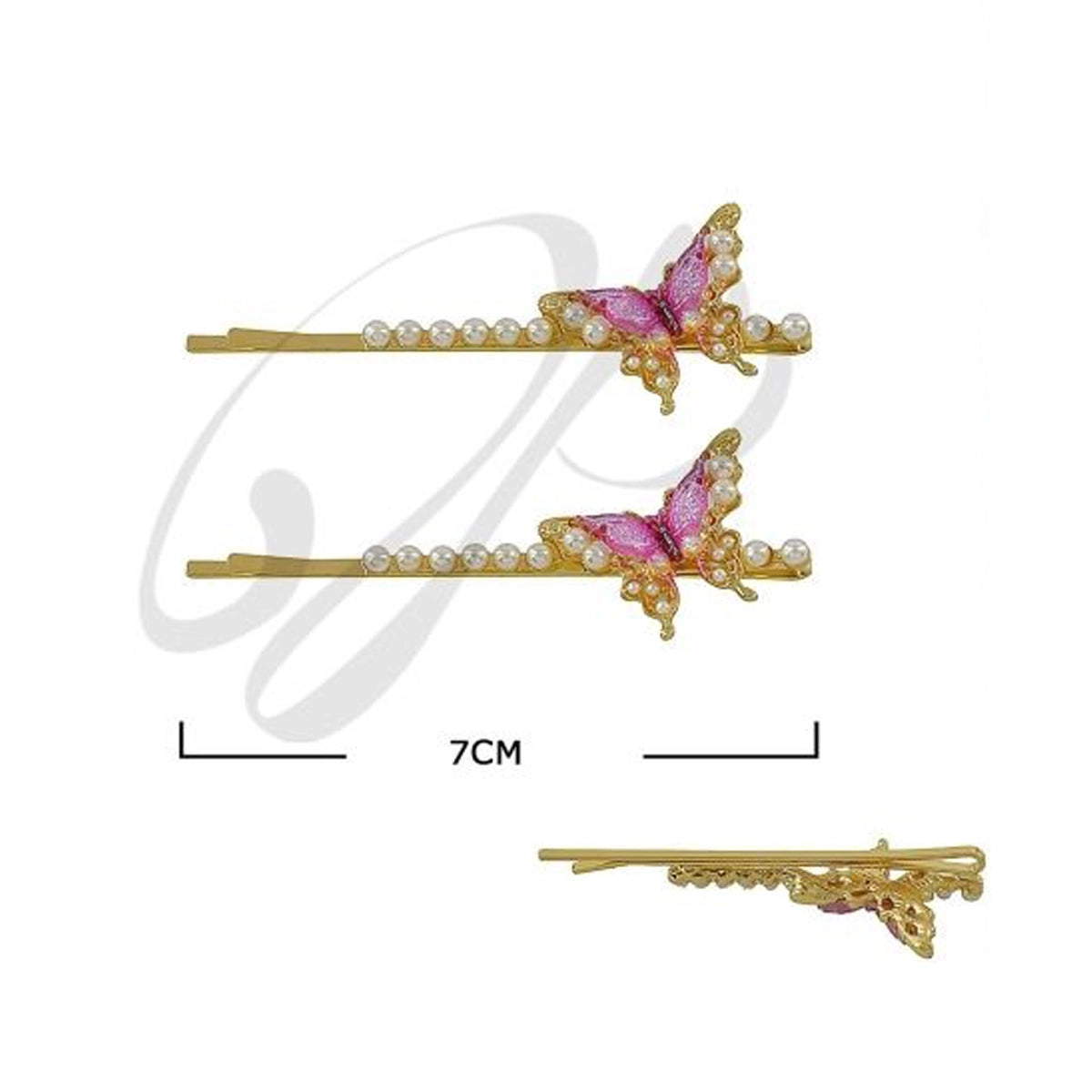 Elegant Butterfly Pearl Hair Clips – Decorative Gold Bobby Pins for Women and Girls (HP-10877M)
