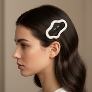 Polka Dot Oval Hair Clips – Stylish Wavy Snap Barrettes for Women & Girls, 2PCS/Card(HP-29298PD)