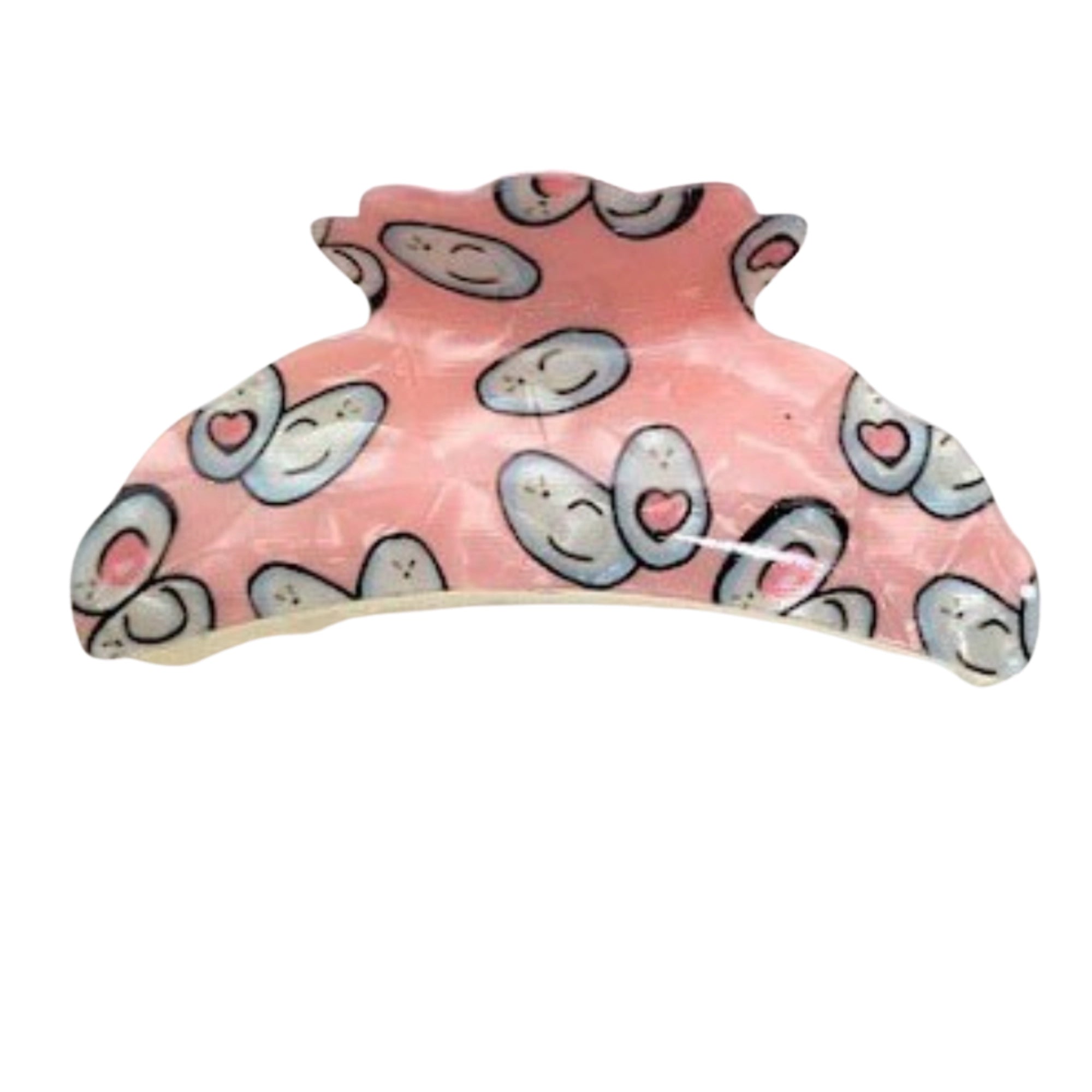 Totally Avo-Dorable Marbled Hair Claw Clip with Happy Avocado Print