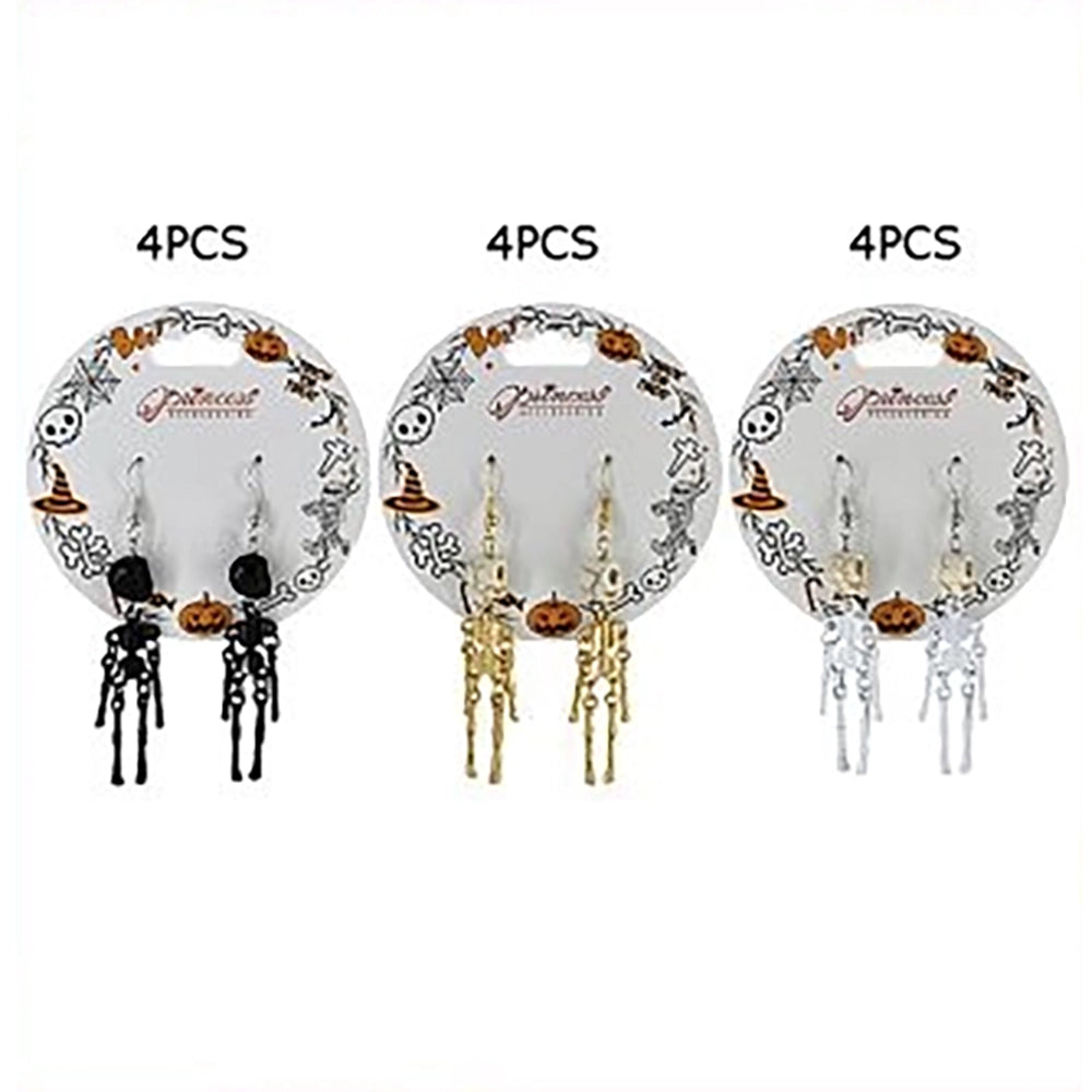 Gothic Skeleton Dangle Earrings – Spooky Halloween Skull Drop Earrings for Women & Cosplay Jewelry (HWE-1060)