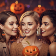 Halloween Dangle Earrings Set (3 Pairs) – Enamel Jack-o'-Lanterns, Skeletons, Ghosts & Witch Hats Festive Jewelry (HWE-1080)