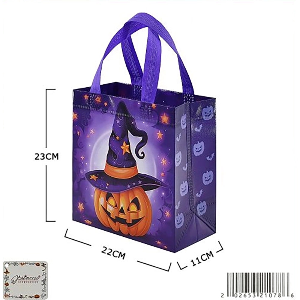 12 Pcs Halloween Treat Tote Bags – Reusable Non-Woven Goodie Bags for Trick-or-Treating, Halloween Party Favors & Gift Wrapping (HWG-1078)