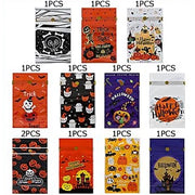 Halloween Drawstring Goodie Bags, 5-Pack Assorted Candy Bags with Gold Ribbons (15 cm x 23.5 cm) (HWG-1080)