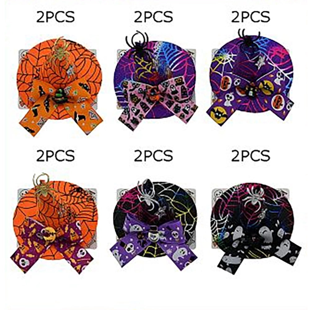 Halloween Mini Witch Hat Hair Clips – Cute Spider & Bow Halloween Hair Accessories for Kids & Adults (HWH-1124)