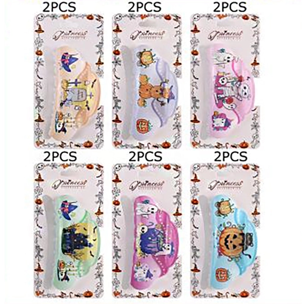 Cute Halloween Hair Claw Clip Set – Spooky Ghosts, Pumpkins & Witch Cauldron Acrylic Hair Accessories for Women & Girls (8.5 cm) (HWH-1133)
