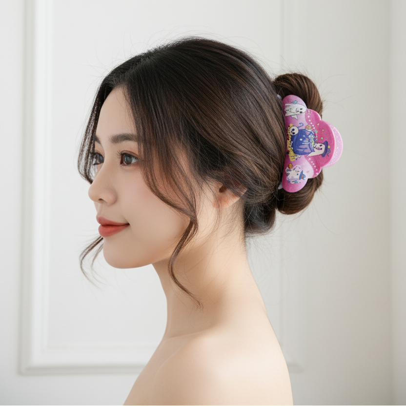 Cute Halloween Hair Claw Clip Set – Spooky Ghosts, Pumpkins & Witch Cauldron Acrylic Hair Accessories for Women & Girls (8.5 cm) (HWH-1133)