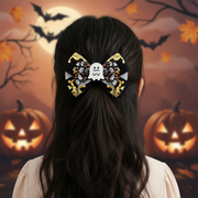 12pc Halloween Hair Bow Clips Set – Spooky Ghost, Pumpkin & Black Cat Alligator Clips for Girls & Kids (15 cm) (HWH-1155)