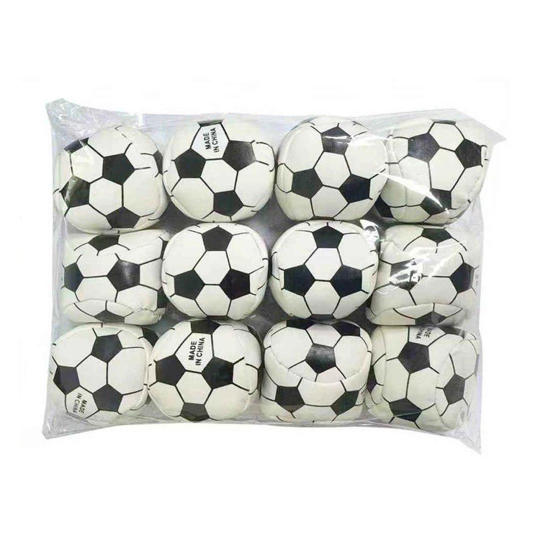 Soccer Hacky Sack 12-Pack – 5cm Mini Soccer Ball Kick Balls, Soft Pellet-Filled Juggling Footbags for Kids & Adults, Sports Party Favors and Goodie Bag Fillers (Pack of 12)