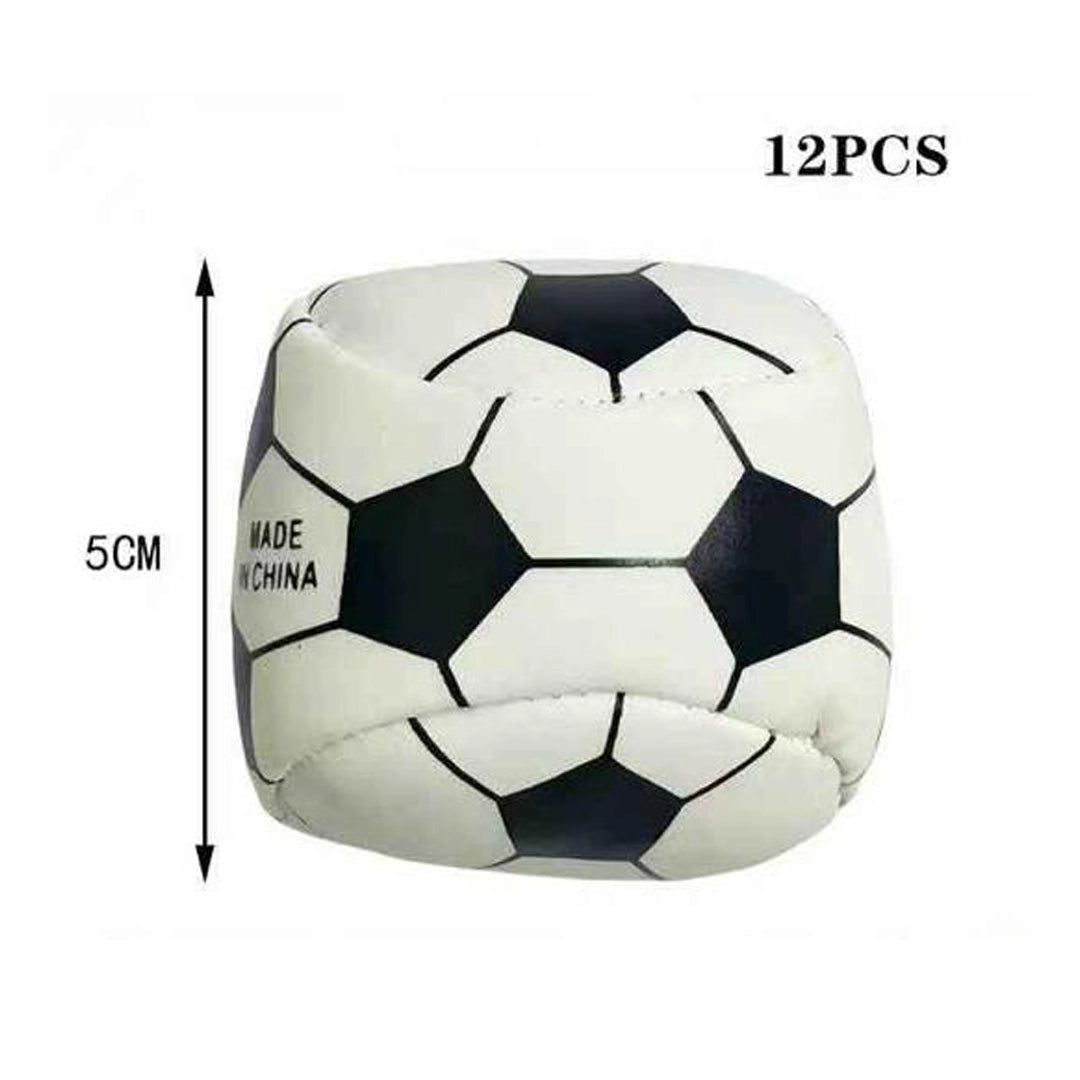 Soccer Hacky Sack 12-Pack – 5cm Mini Soccer Ball Kick Balls, Soft Pellet-Filled Juggling Footbags for Kids & Adults, Sports Party Favors and Goodie Bag Fillers (Pack of 12)