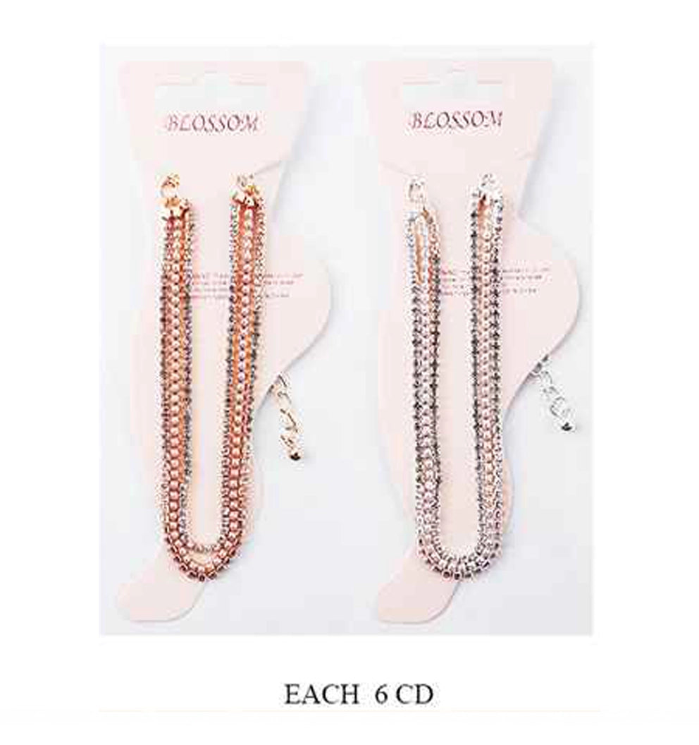 Dazzling Double-Layer Rhinestone Anklet - Sparkle with Every Step