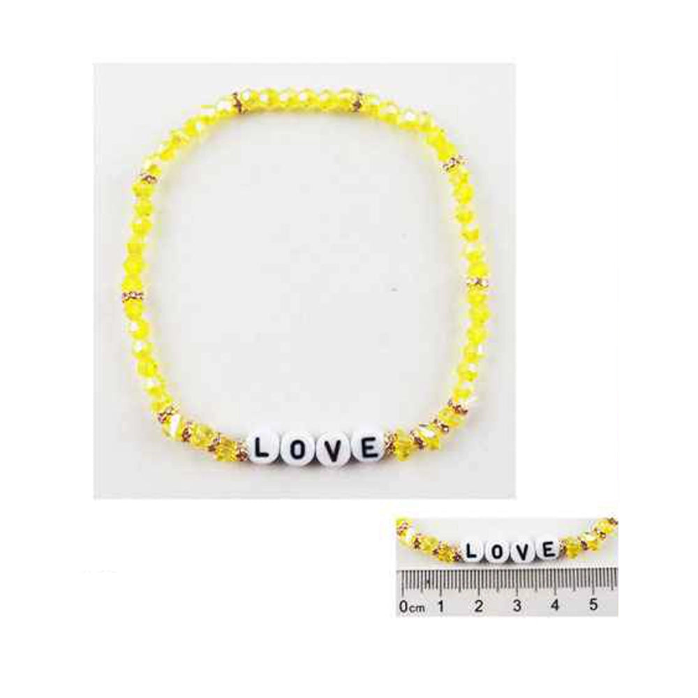 Sparkling "LOVE" Beaded Stretch Anklet | Summer Beach Foot Jewelry