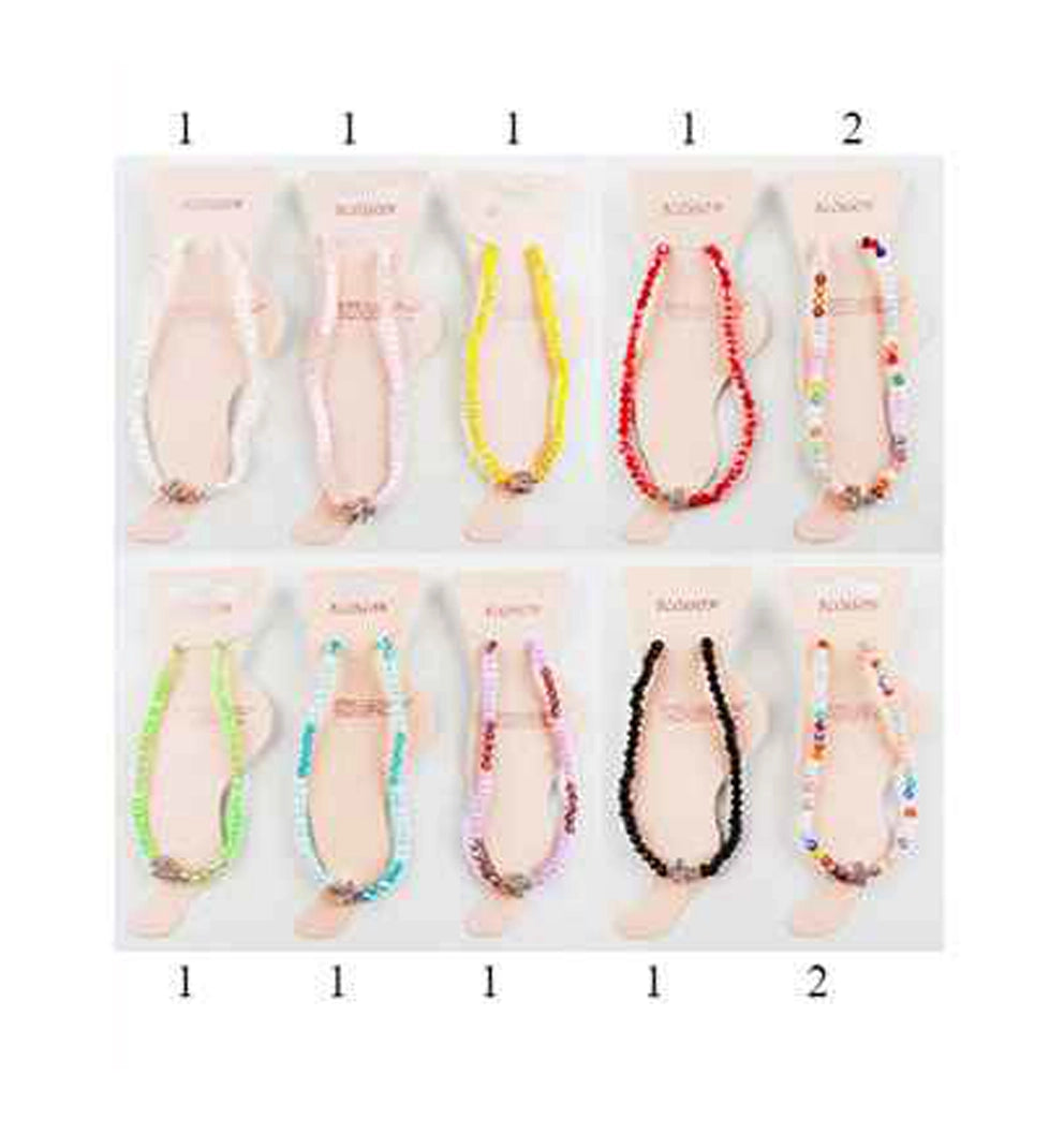 Colorful Crystal Beaded Cross Charm Stretch Bracelet (Stackable)