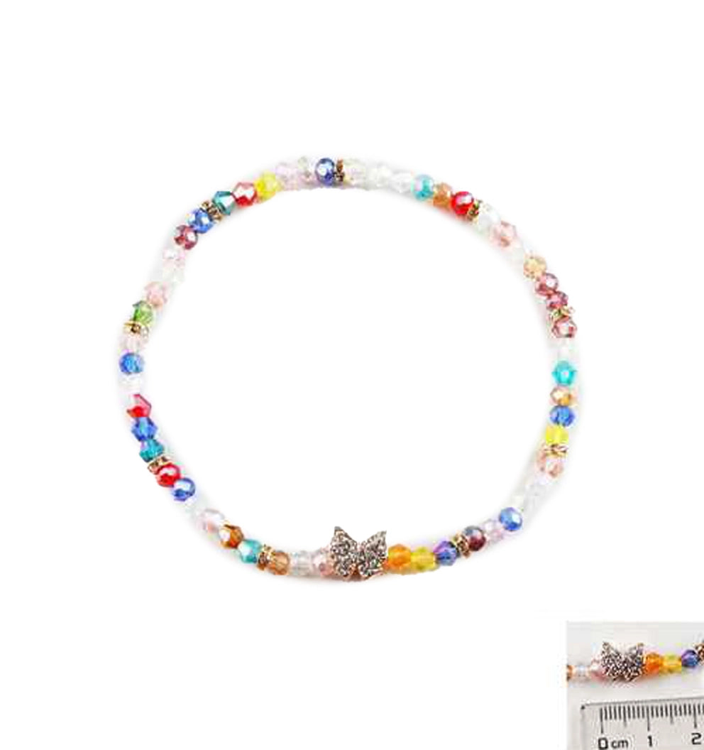 Sparkling Crystal Beaded Anklet | Colorful Summer Foot Jewelry