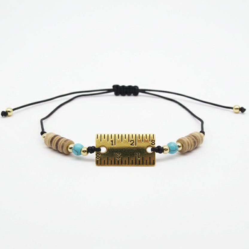 Novelty Ruler Charm Bracelet Set - Boho & Adjustable