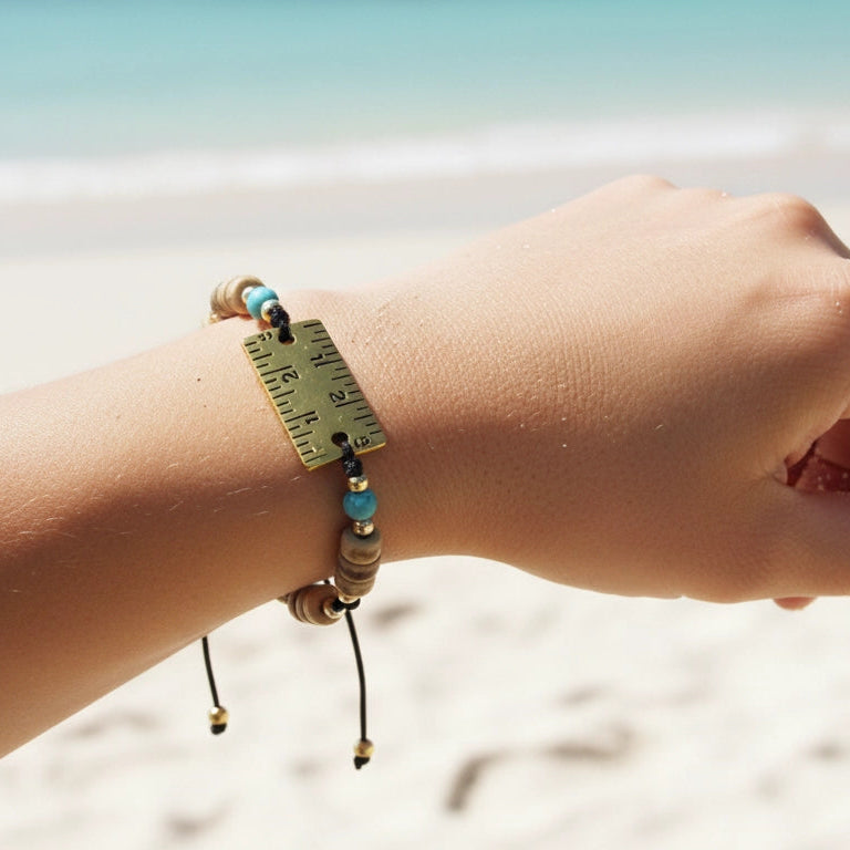 Novelty Ruler Charm Bracelet Set - Boho & Adjustable