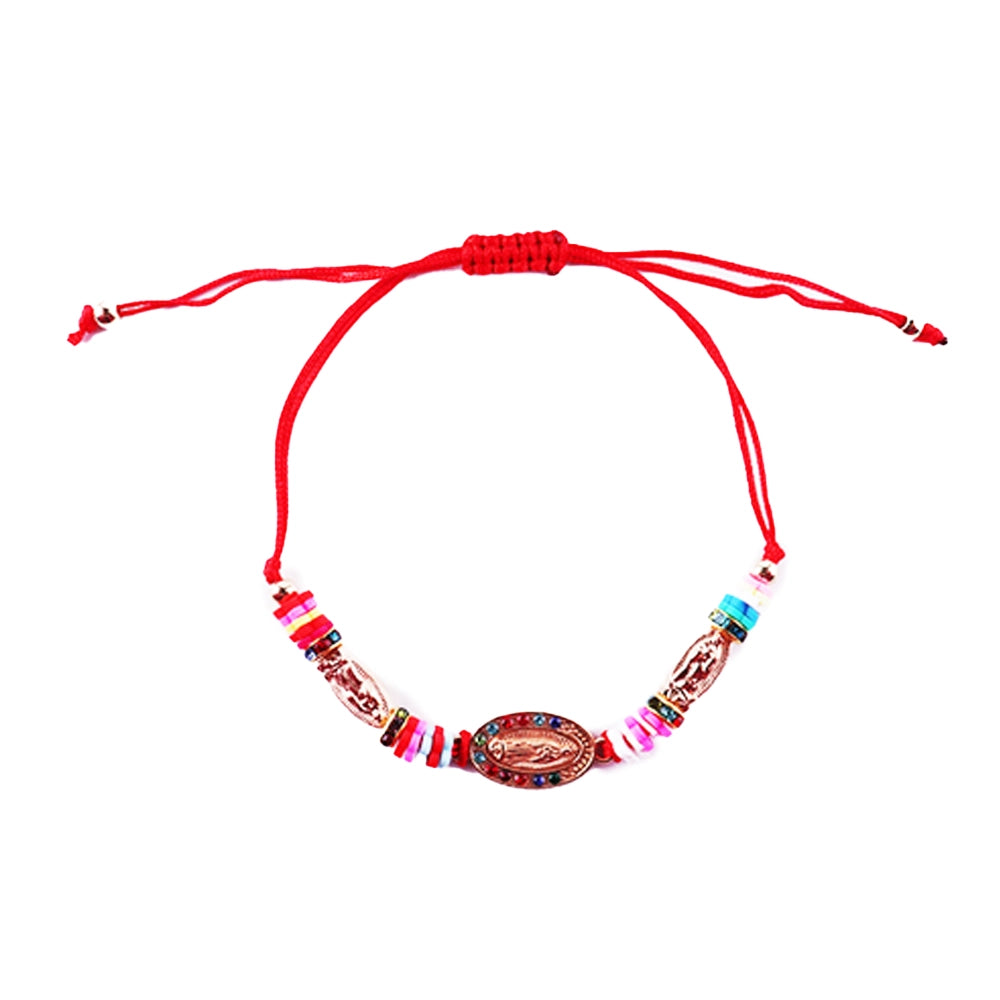 Miraculous Medal & Red String Adjustable Bracelet Set (12 Pack)