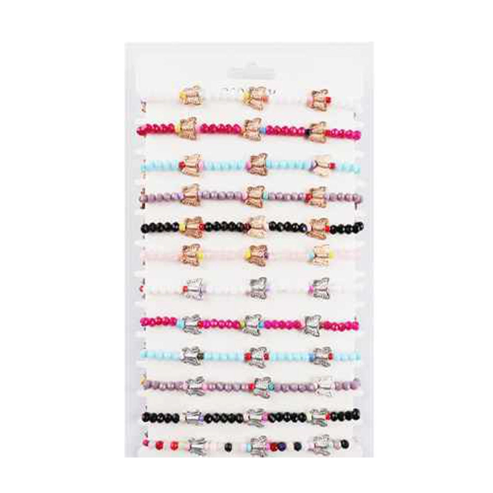 Butterfly & Floral Charm Bracelet Set - Adjustable & Colorful