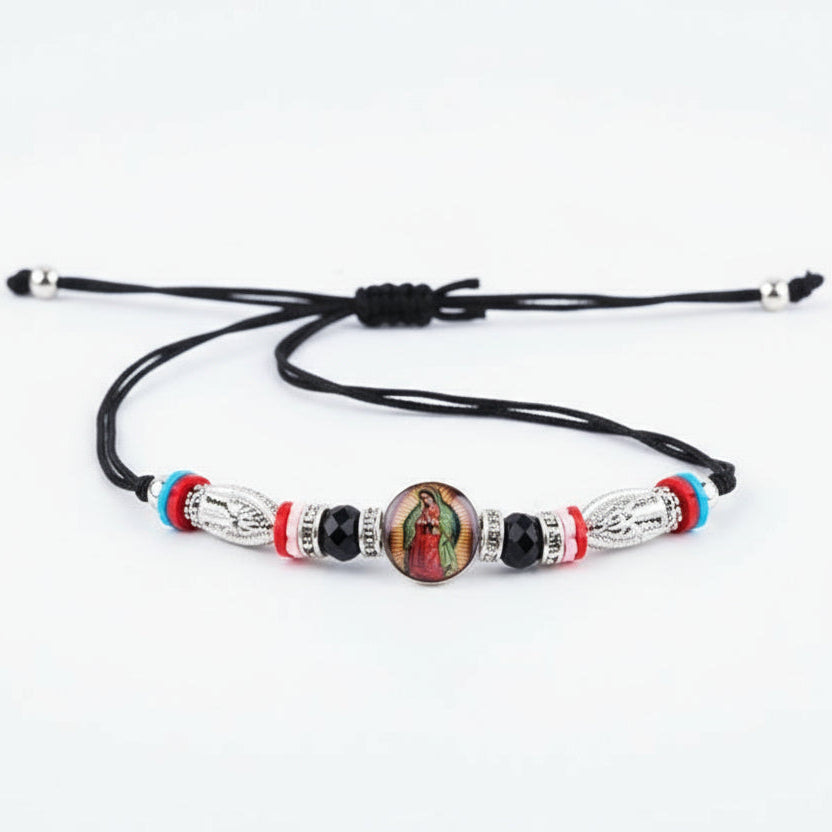 Our Lady of Guadalupe Multicolored Bracelet Set - Devotional & Adjustable