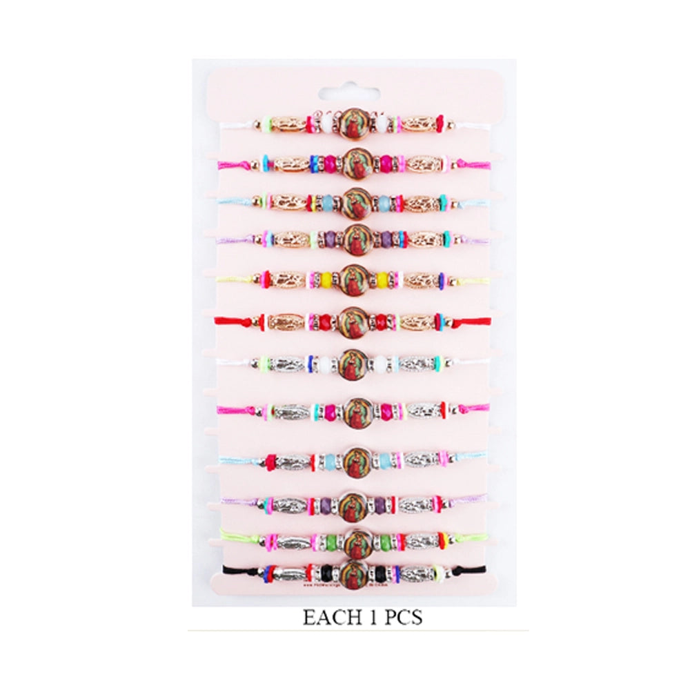 Our Lady of Guadalupe Multicolored Bracelet Set - Devotional & Adjustable