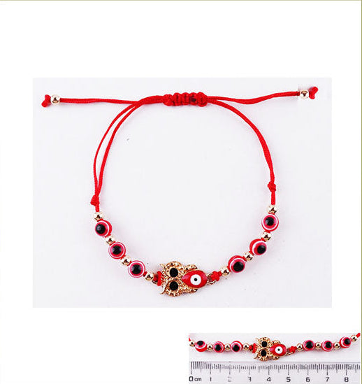 Red Evil Eye Protection Bracelet Set | Adjustable & Lucky Charm
