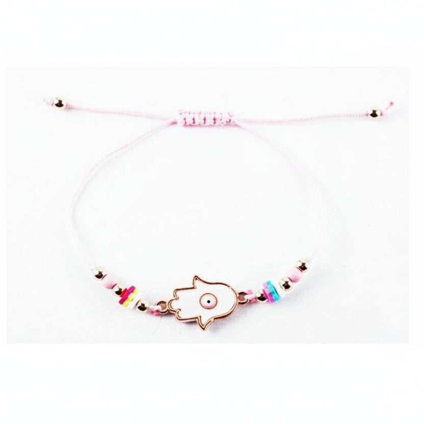 Hamsa Hand & Evil Eye Charm Bracelet Set (12-Pack) - Adjustable